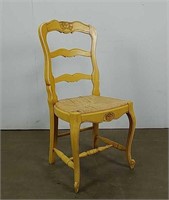 Painted chair with wicker seat