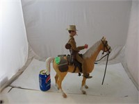 Cheval en plastque et son cowboy