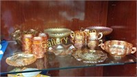 Large selection of Merigold carnival glass –