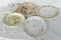 LOT OF DECORATED STONEWARE PLANTERS,