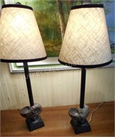 PAIR OF TALL TABLE  LAMPS W/ BELL SHADES