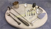 Selection of sterling silver serving pieces and