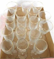 LOT OF 16 GOLD TRIMMED CORDIALS &