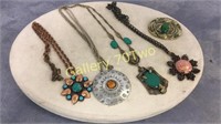 Selection of  unique Vintage necklaces and