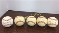Selection of hand signed Rawlings American League