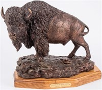 Russell Jorgenson Buffalo Bronzed Sculpture Statue