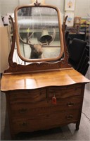 Furniture Serpentine Front Dresser w/ Tilt Mirror
