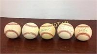 Selection of hand signed American league Rawlings