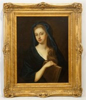 19th c. Oil portrait of a woman
