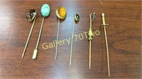 Selection of vintage Gemstone hat stick pins