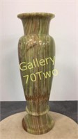 Large green/Brown onyx vase approximately 15