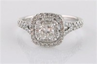 14k White Gold .54 ct Diamond Princess Cut Ring