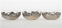 Three Wang Hing & Co. Chinese Export Silver Bowls