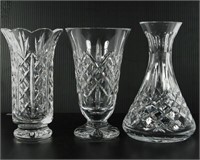 Lot of Three Waterford Crystal Vases