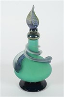 Eric Bladholm, Art Glass Bottle with Leaf Stopper