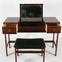 Dyrlund-Smith Modern Rosewood Vanity with Bench