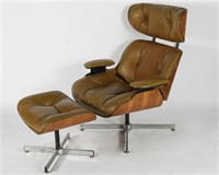 Plycraft Eames-Style Lounge Chair with Foot Stool