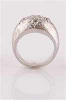 14k White Gold Ring with Diamonds