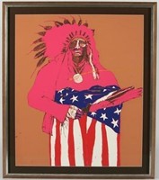 Fritz Scholder (1937-2005) "Last Indian with Flag"