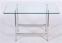 Modern Chrome and Glass Side Table