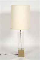 Modern Lucite and Metal Table Lamp