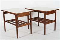 Pair of Rectangular Laminate and Wood Tables