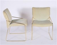 Mid-Century Modern Pair of Brass Frame Chairs