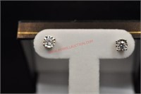 WHITE SAPPHIRE SOLITAIRE EARRINGS
