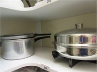 Faberware electric skillet, pressure cooker