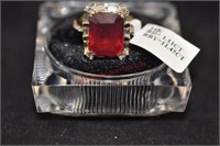 12.56CT RUBY DIAMOND RING 14kt