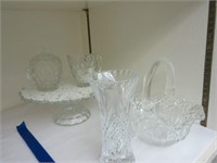 Fostoria dishes and clear glass items