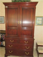 Wood entertainment cabinet