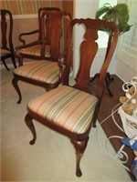 8 wood with upholster seat chairs