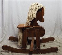 Vintage Solid Wood 32" Amish Rocking Horse Toy