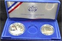 1986 S PROOF SILVER DOLLAR AND HALF