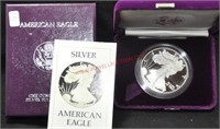 1986 PROOF SILVER EAGLE W BOX PAPERS