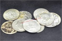 10 SILVER HALF DOLLARS  1965 TO 1969