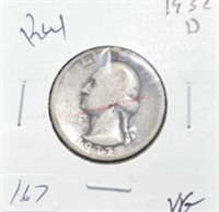 1932 D WASHINGTON QUARTER  VG