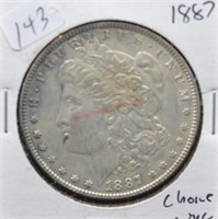 1887 MORGAN SILVER DOLLAR CHOICE BU