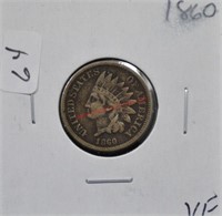 1860 INDIAN HEAD PENNY  VF