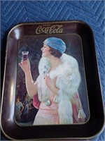 Vtg Replica of Coca Cola Rolling 20's Lady Tray