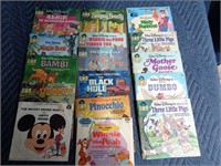 14 Disney Book & Record Sets w/ 2 other Records