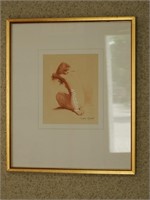 Framed Jean Vyboud, "The Kneeling Nude"