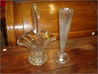 Glass Basket and Vase