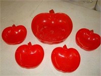 Plastic Red Apple Shaped Bowls