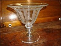 Etched Glass Pedestal Bowl