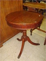 Wooden Drum Side Table with Claw Feet