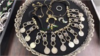 Large coin necklace, nice grandma necklace with