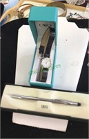 Cross pen in Chrome, quartz watch with extra long
