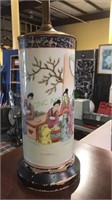 Chinese hand painted pot converted into a lamp,